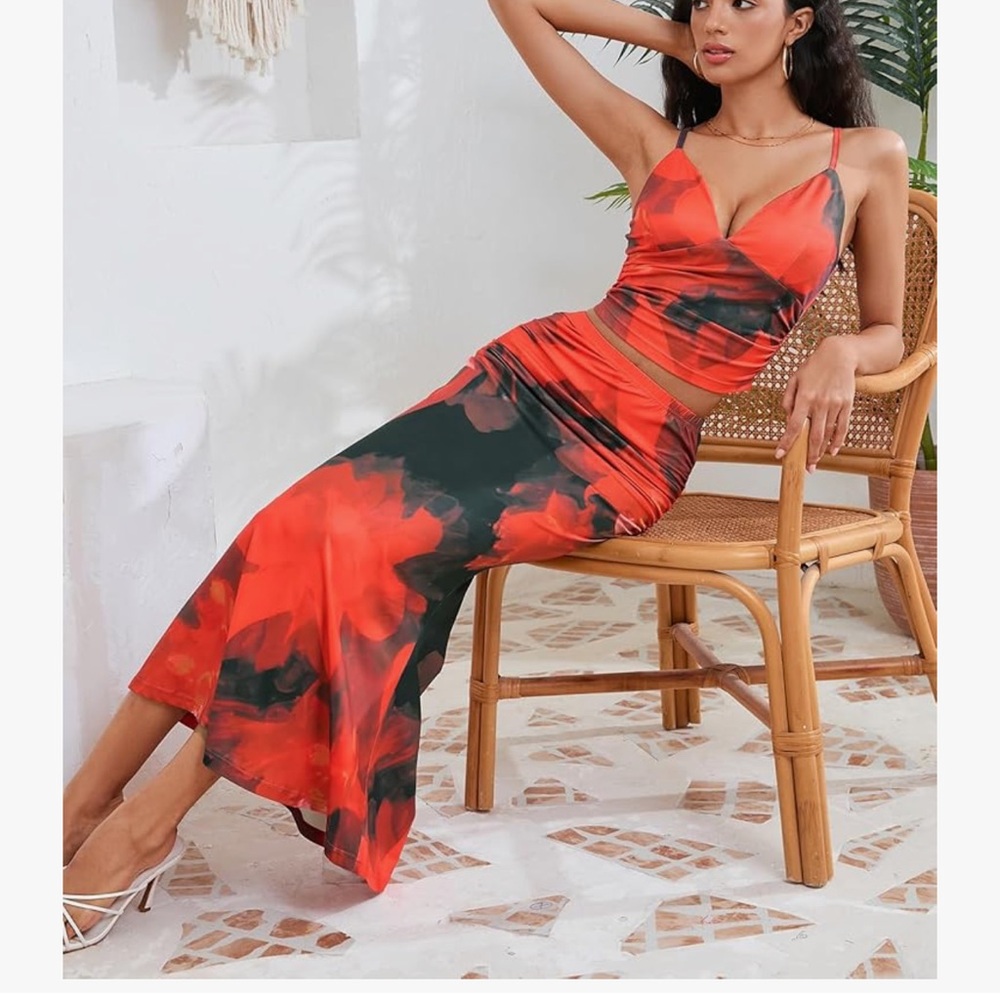 Elegant Red and Black Women's Dress